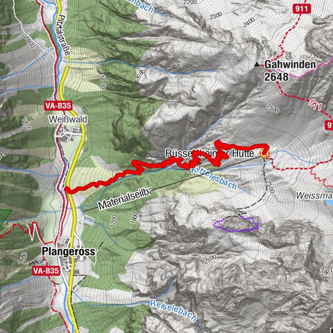 Aufstieg zur Rüsselsheimer Hütte
