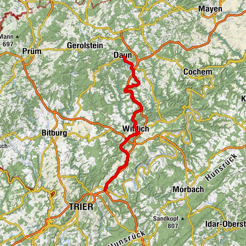 Star route around Cochem - Route 2: On the Maare-Moselle cycle path to Wittlich or Schweich