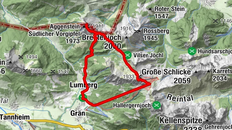 To the Bad Kissinger Hut via the Gräner Höhenweg