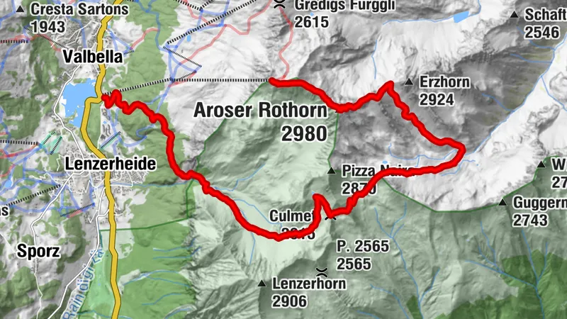 Sanaspans - Culmet - Ramoz - Erzhornsattel - Parpaner Rothorn