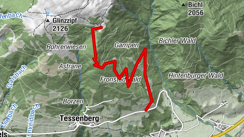 Mountainbikestrecke Fronstadler Alm