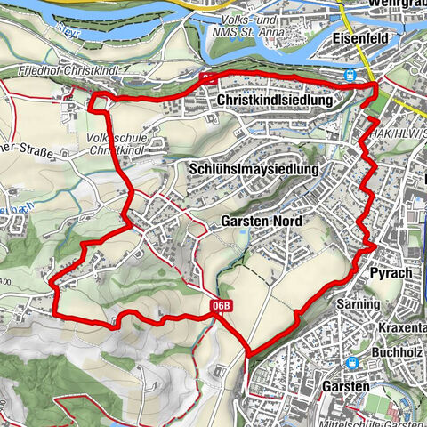 Steyr West Christkindl-Garsten Panoramarunde