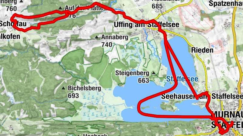 Long-distance hiking trail – Meditation Trail, 2nd stage (Murnau - Seehausen - Uffing - Murnau)