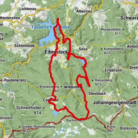 50 km - smyčka Drei-Talsperren-Marathon Eibenstock