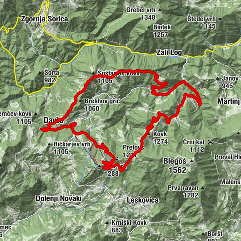 From Crni Vrh to Zbont, Davca curch and back to Crni Vrh