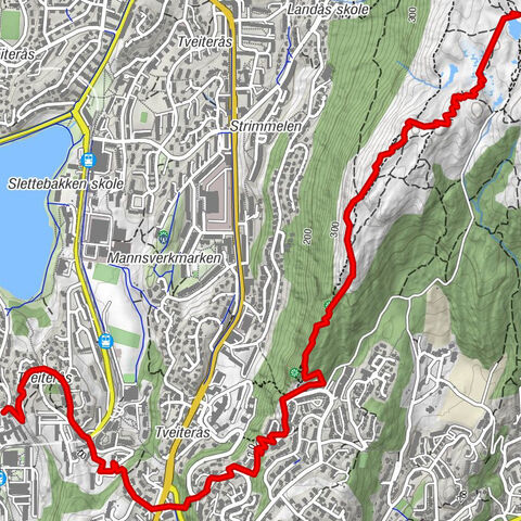 NO-Bergen: Fantoft-Landåsfjellet (one way)